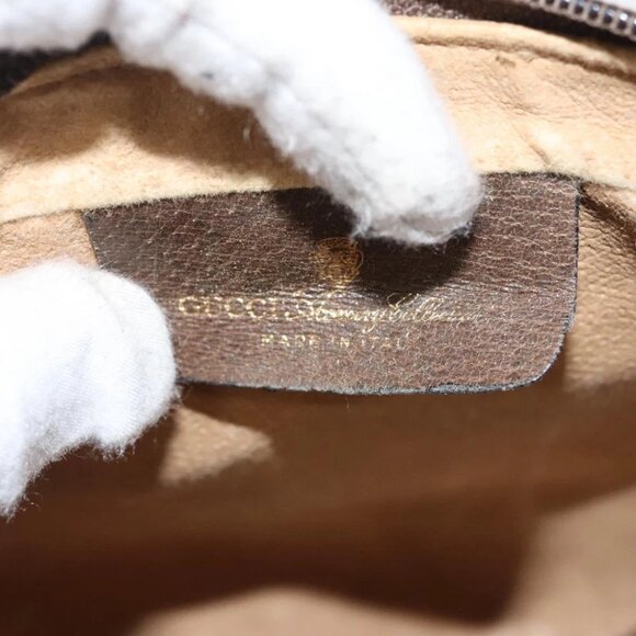 GUCCI GG Supreme Web Sherry Line Clutch Bag PVC Beige Red 75 01 012 Auth BA1881 - Picture 12 of 14